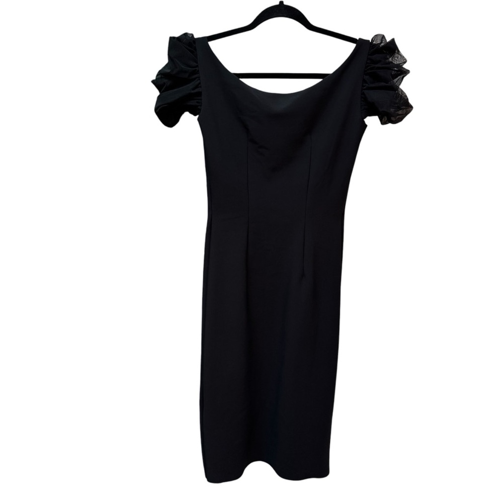 Chiara Boni La Petite Robe Tulle Puff Shoulder Sleeve Cocktail Dress - Picture 3 of 8